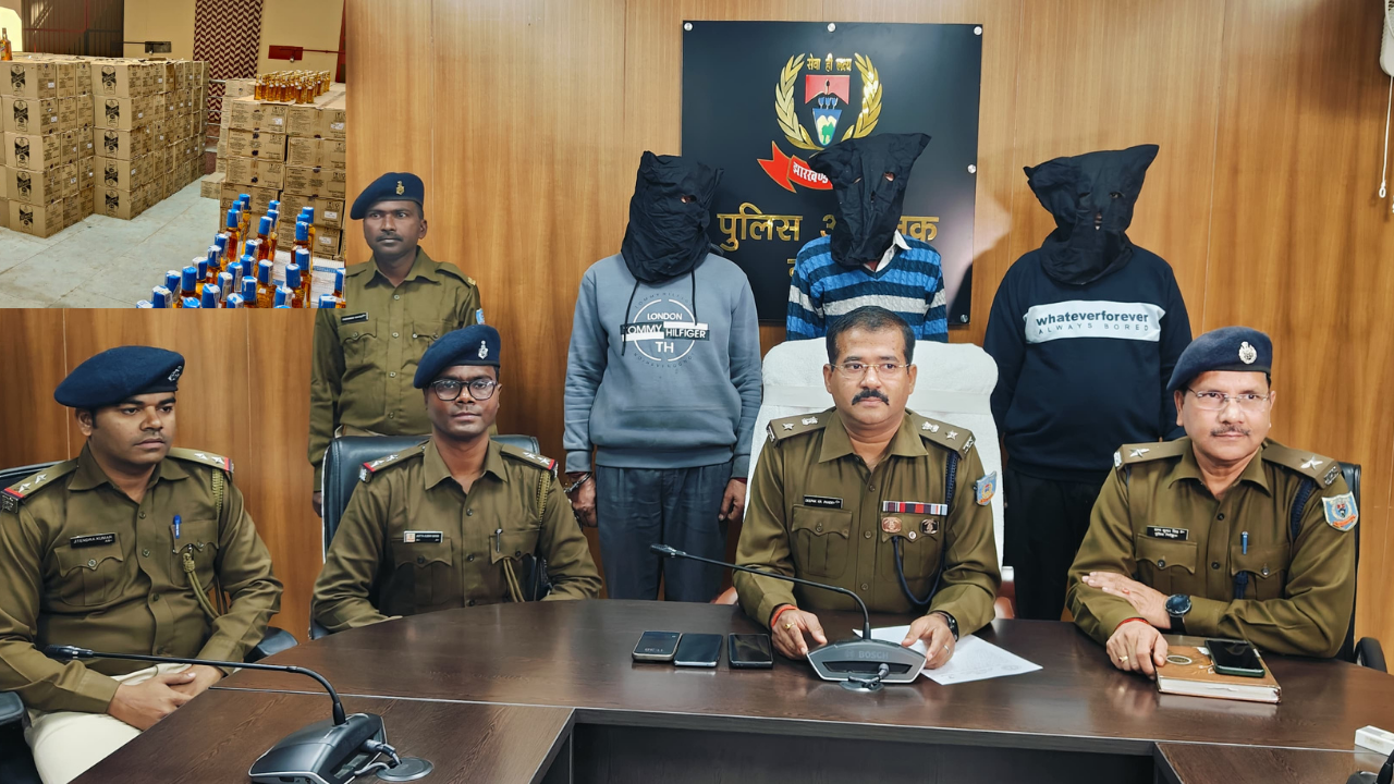 पुलिस अधीक्षक गढ़वा को गुप्त सुचना प्राप्त हुआ कि लुधियाना पंजाब से अवैध विदेशी शराब लौट कन्टेनर |