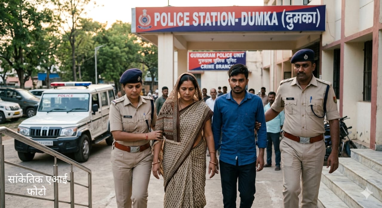 दुमका में चौंकाने वाला मामला: महिला अपने दामाद के साथ फरार, गुरुग्राम से पुलिस ने किया बरामद