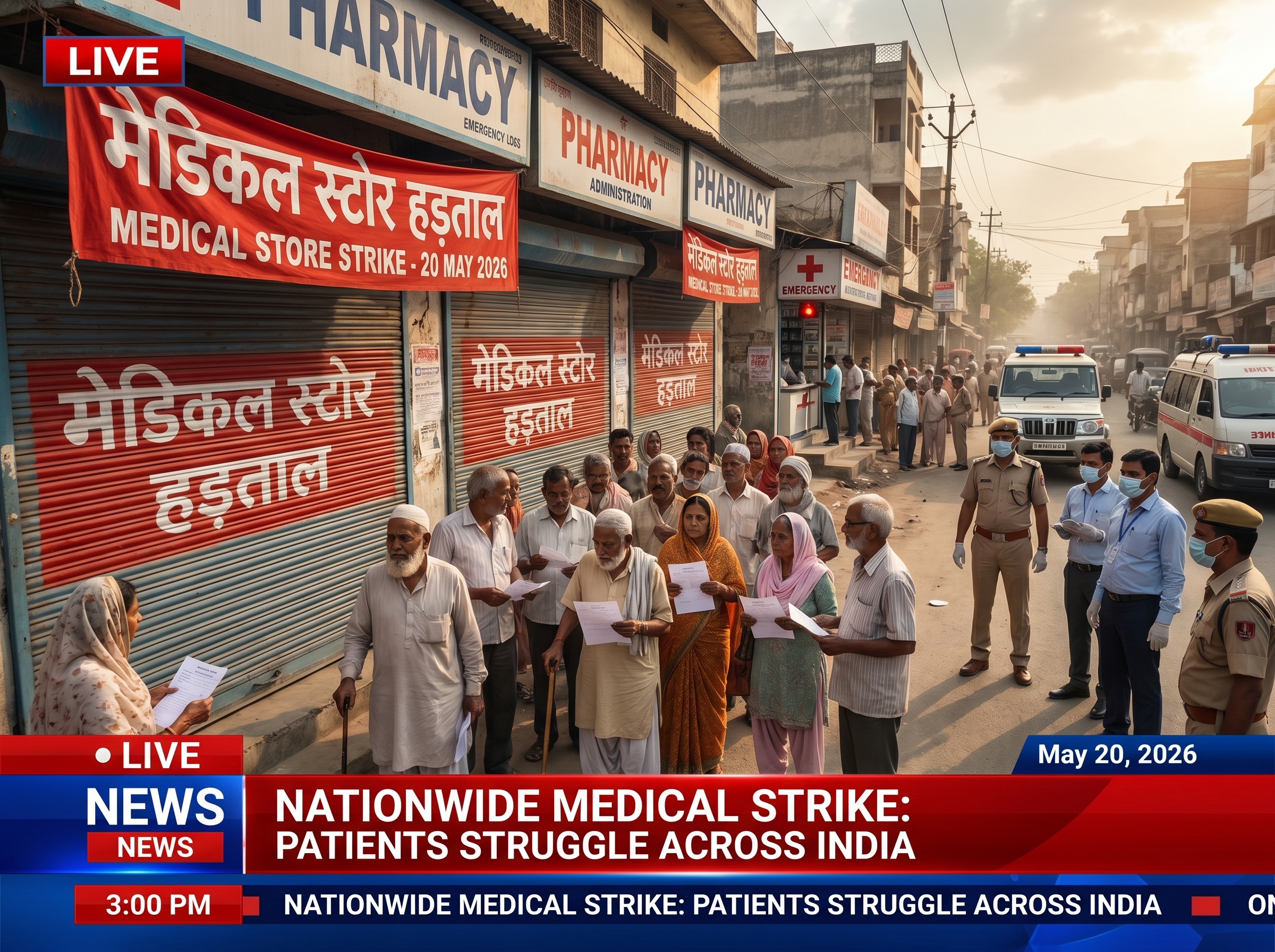 20 मई को देशभर में मेडिकल दुकानों की हड़ताल, दवा संकट रोकने के लिए केंद्र सरकार अलर्ट